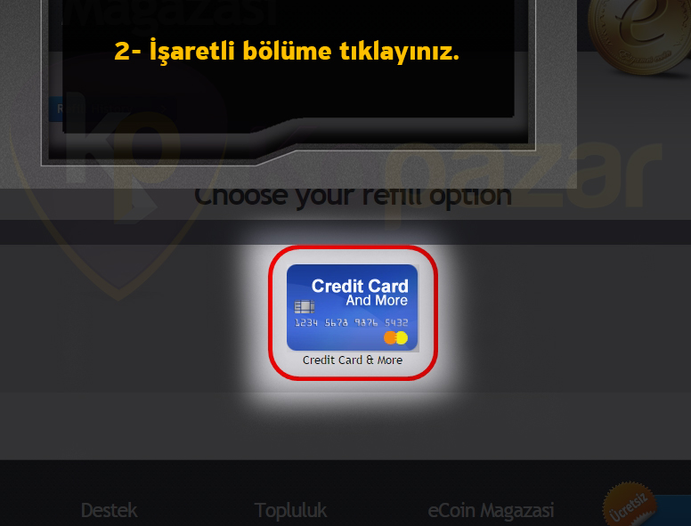 Cabal Online E Coin yükleme adım 2: hesap menüsünden yükleme sayfasını açma