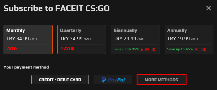 FACEIT Premium kullanım adımı 4