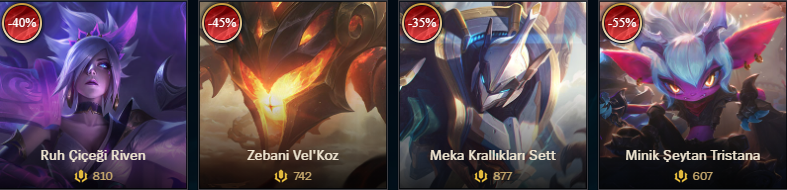 LoL Kostüm ve Şampiyon İndirimleri (7 Şubat - 13 Şubat)