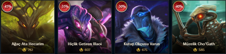 LoL Kostüm ve Şampiyon İndirimleri (7 Şubat - 13 Şubat)