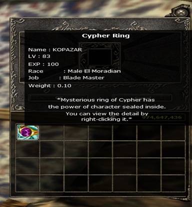 Knight Online Cypher Ring
