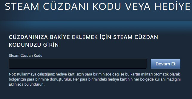 Steam Cüzdan Kodu kullanım adımı 2