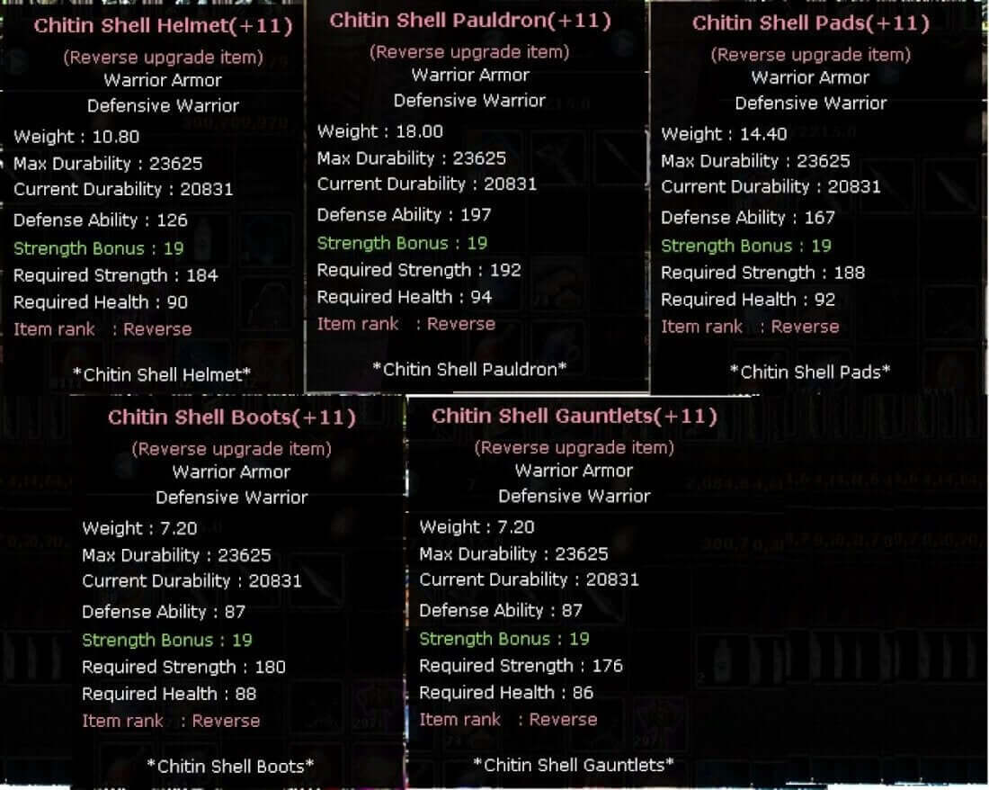 Warrio Shell +11reb Warrior Shell Set | Knight Server Oreads-105665