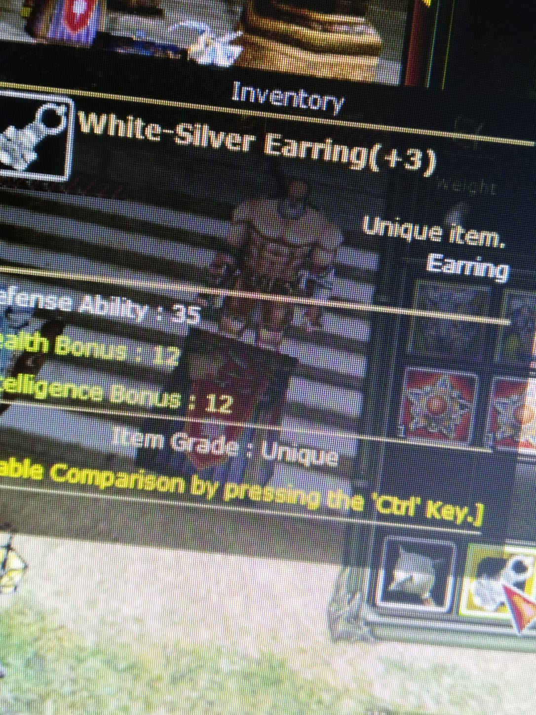 +3 Dual White Silver Earring Knight Server Minark139182