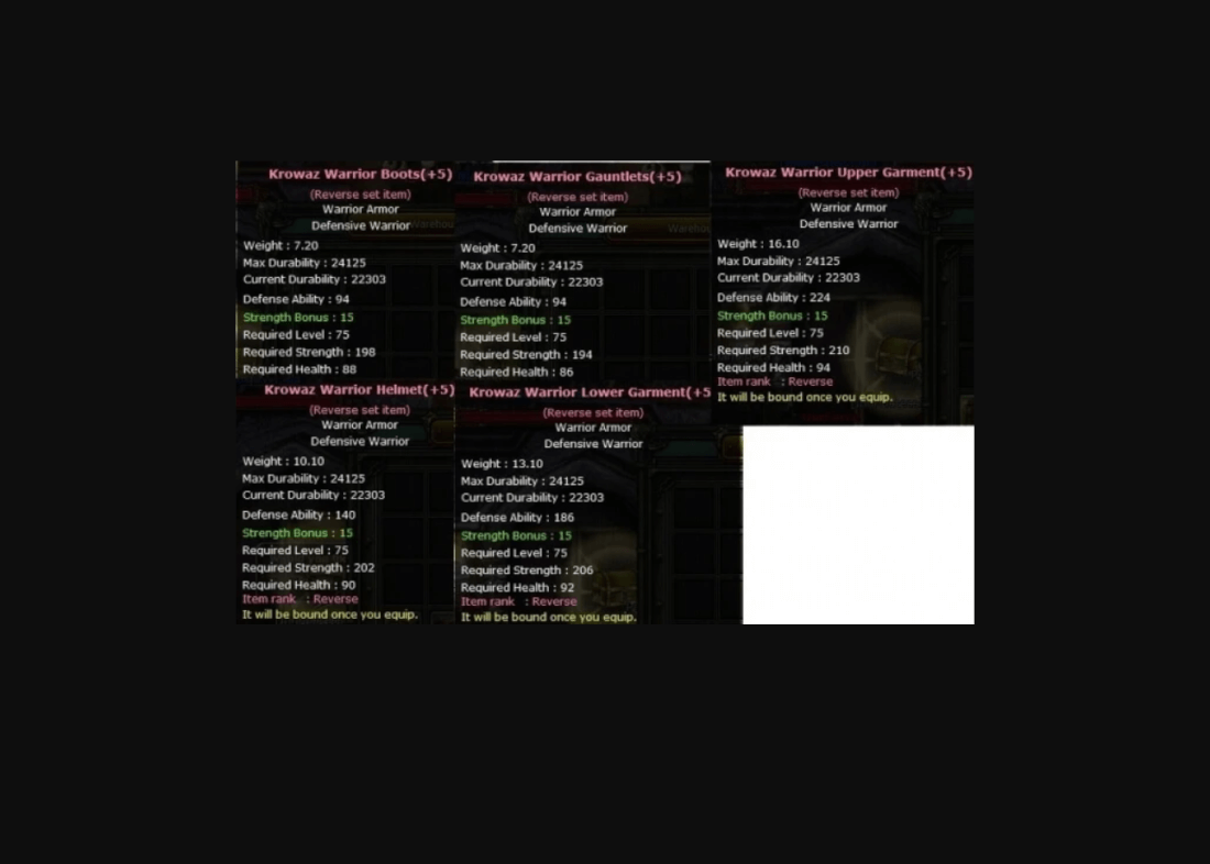 Warioir Krowaz Set+8 | Knight Server Oreads-101558