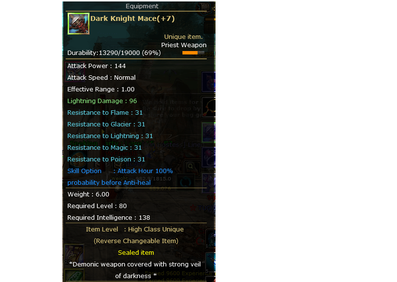 dark knight mace Knight Server Oreads17556