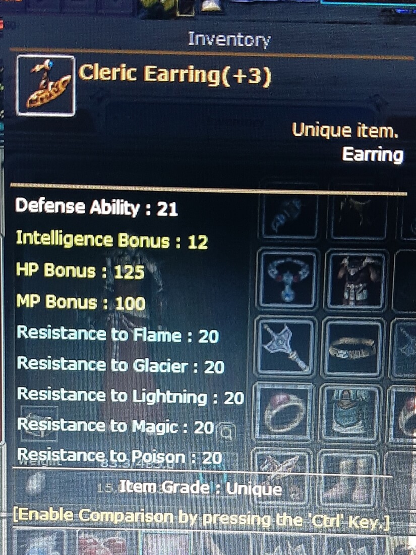 Cleric Earring Knight Server Oreads34349