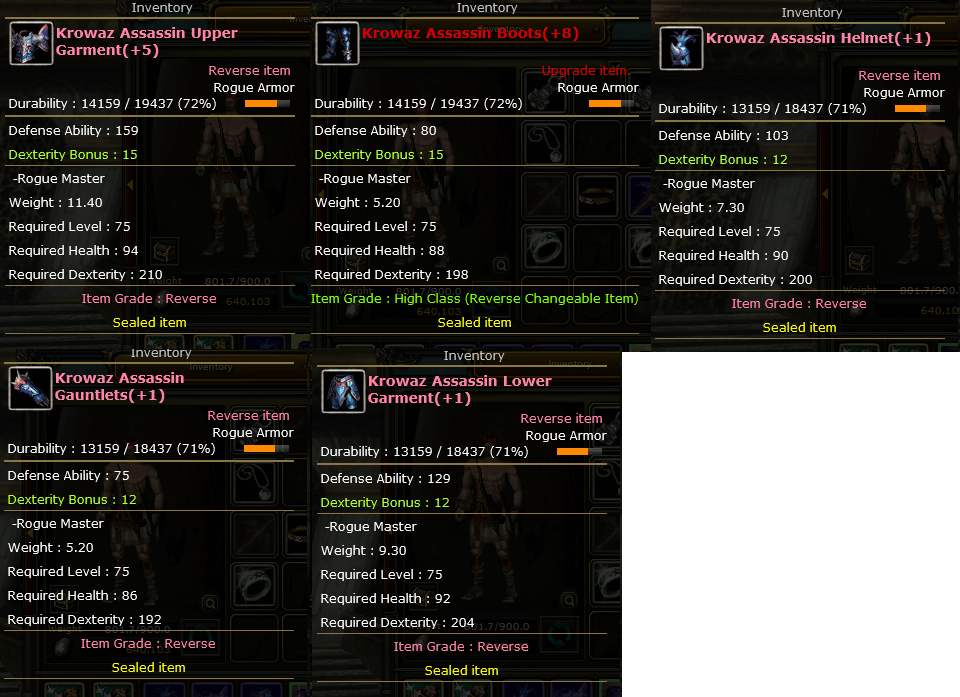 Rogue Krowaz Set 2x +8 - 3x +7 #35366 | Kopazar