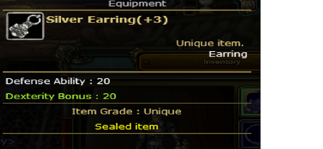 +3 Silver Earring Knight Server Minark53910