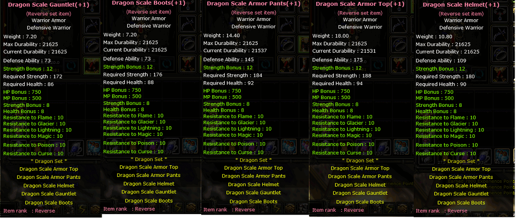 Dragon +1 Rev Set | Knight Server Oreads-132295