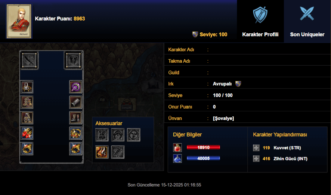 Nemrut 100 Lvl Eu Wizard Char