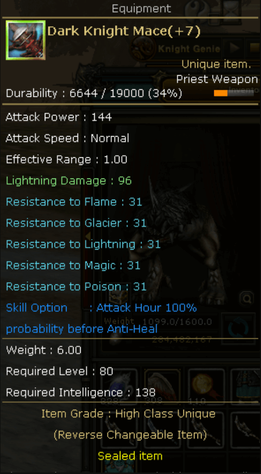 +7 Dkm ( Dark Knight Mace ) Knight Server Destan98975