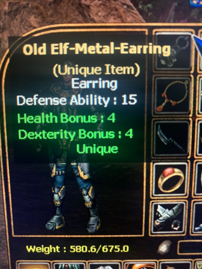 Old Elfmetal Earring Knight Server Felis108896