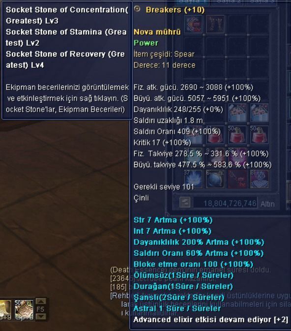 Wts +10 Power Spear (full 100 Stat) (4-3-2 Socket)