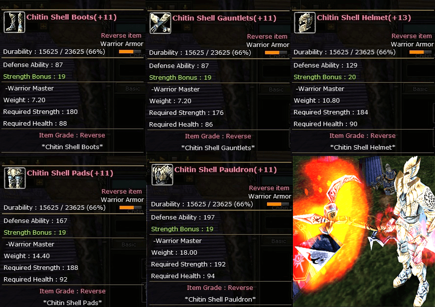 Warrio Shell +11 Warrior Shell Set ( Helmet +13 Reb ) | Knight Server Oreads-69644