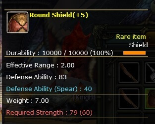 Knight Online Item - Round Shield +5 (spear40)